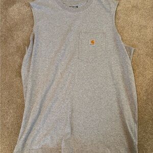 Carhartt Heather Gray Sleeveless Shirt with Pocket